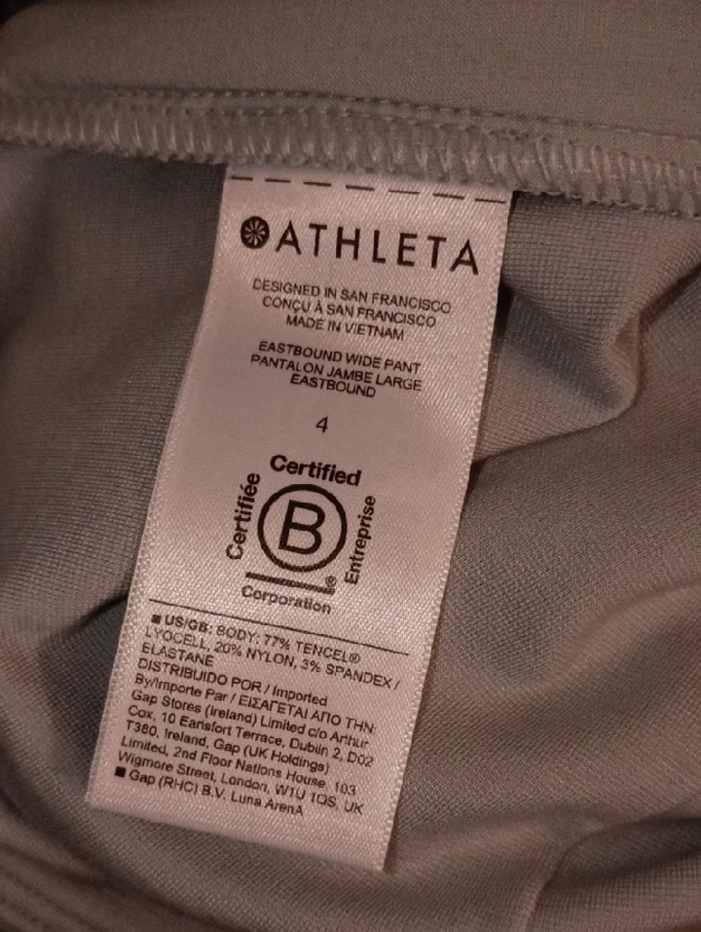 Athleta Women's Light Pale Green Grey Eastbound Wide Leg Pull On Pants Size 4 - Picture 4 of 4